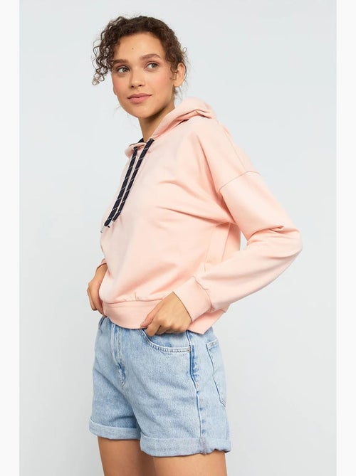 Sweat à capuche coupe décontractée avec lien tommy - Kiabi Sweat à capuche coupe décontractée avec lien tommy - Kiabi