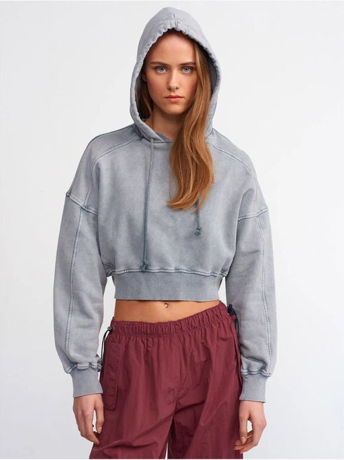 Sweat à capuche court oversize femme dilvin - Kiabi Sweat à capuche court oversize femme dilvin - Kiabi