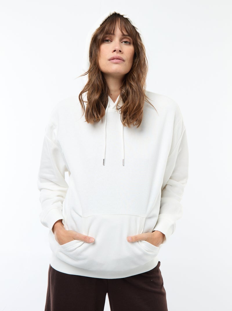 Sweat à capuche d'allaitement Blanc - Kiabi