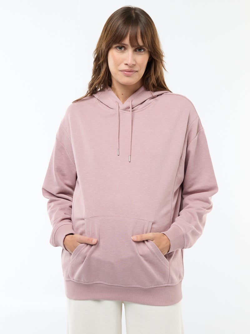 Sweat à capuche d'allaitement Rose - Kiabi