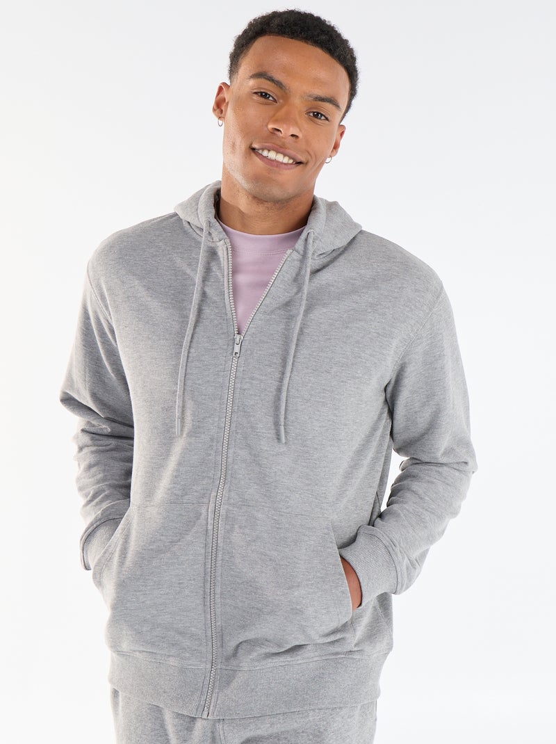 Sweat à capuche en French Terry Gris - Kiabi