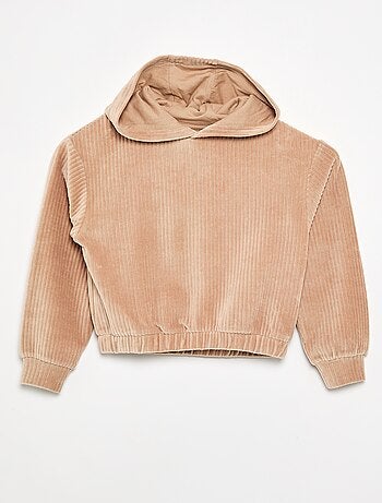 Sweat à capuche en maille côtelée