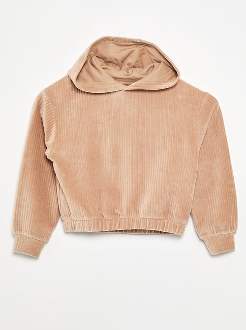 Sweat à capuche en maille côtelée - Kiabi