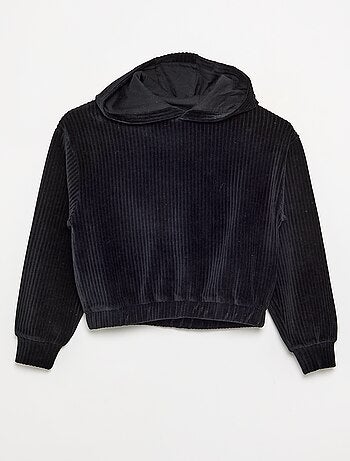 Sweat à capuche en maille côtelée