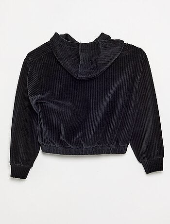 Sweat à capuche en maille côtelée