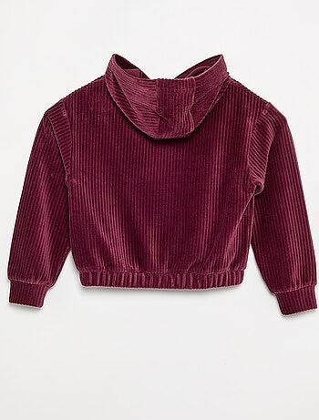 Sweat à capuche en maille côtelée
