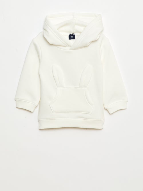 Sweat à capuche en molleton animé lapin - Kiabi