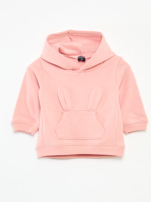Sweat à capuche en molleton animé lapin - Kiabi