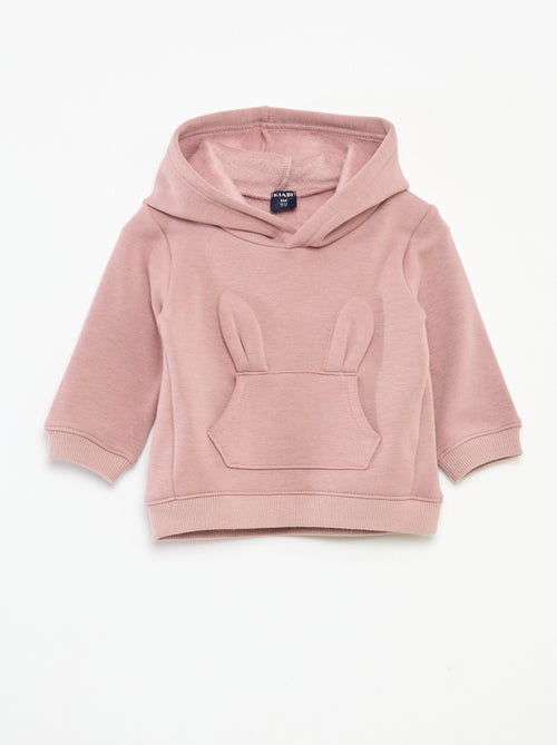 Sweat à capuche en molleton animé lapin - Kiabi