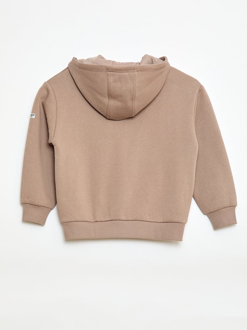 Sweat à capuche en molleton Beige - Kiabi