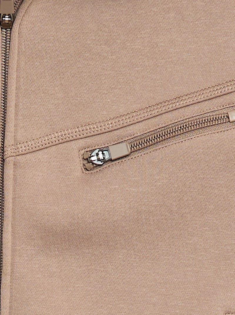 Sweat à capuche en molleton Beige - Kiabi