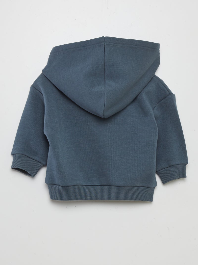 Sweat à capuche en molleton bleu - Kiabi