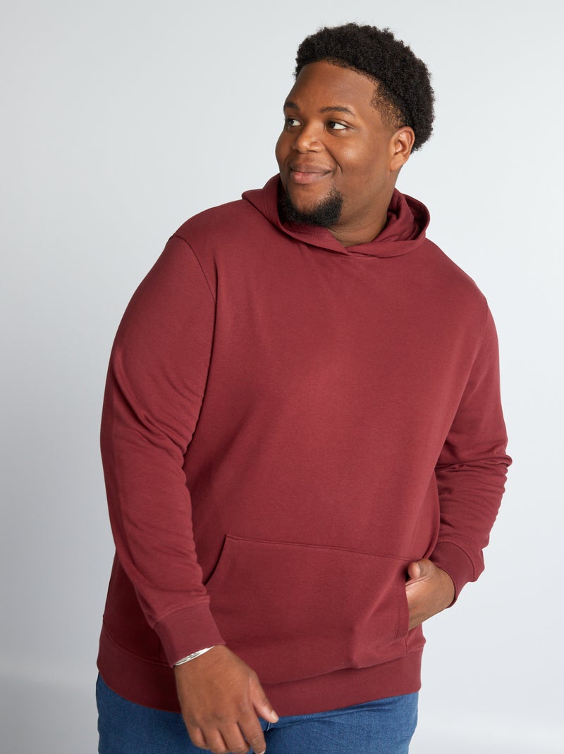 Sweat à capuche en molleton Bordeaux - Kiabi