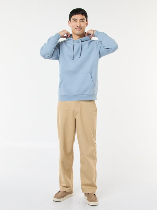 Sweat à capuche en molleton gratté avec poche kangourou - Kiabi