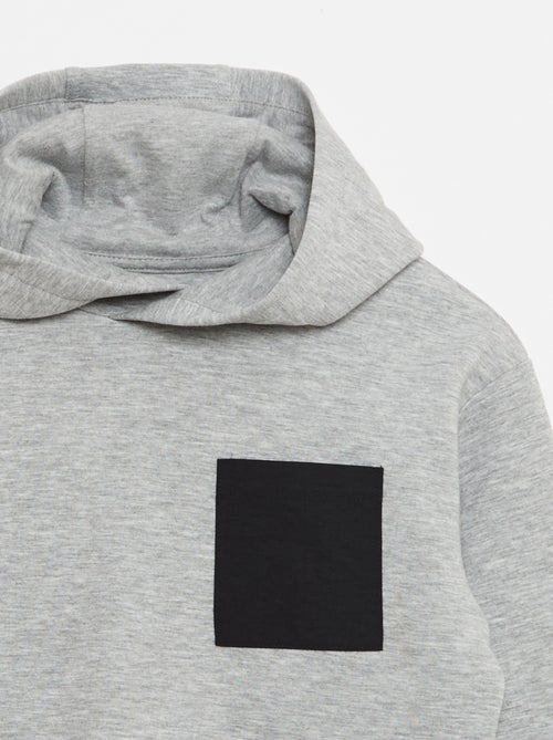 Sweat à capuche en molleton léger avec poche poitrine - Kiabi