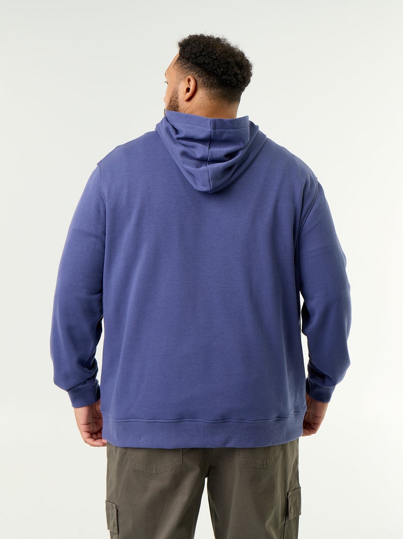 Sweat à capuche en molleton non gratté Bleu - Kiabi