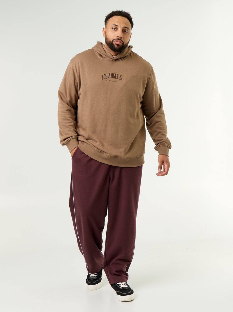 Sweat à capuche en molleton non gratté Marron - Kiabi