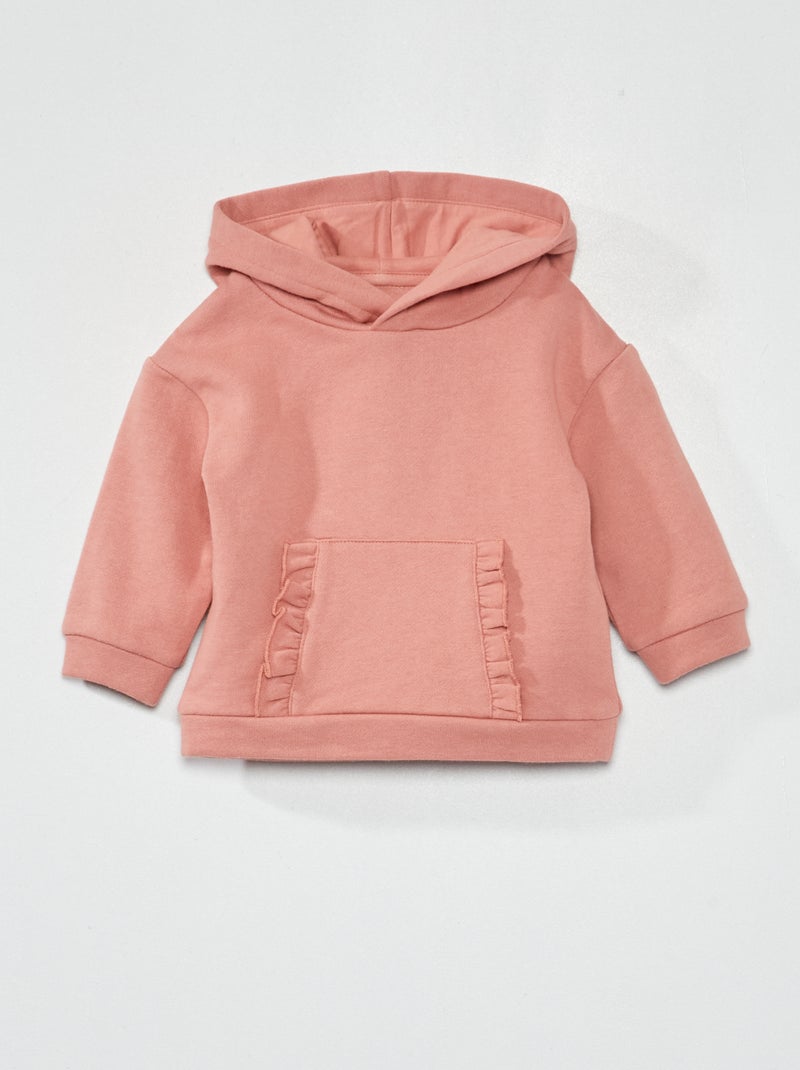 Sweat à capuche en molleton Rose - Kiabi