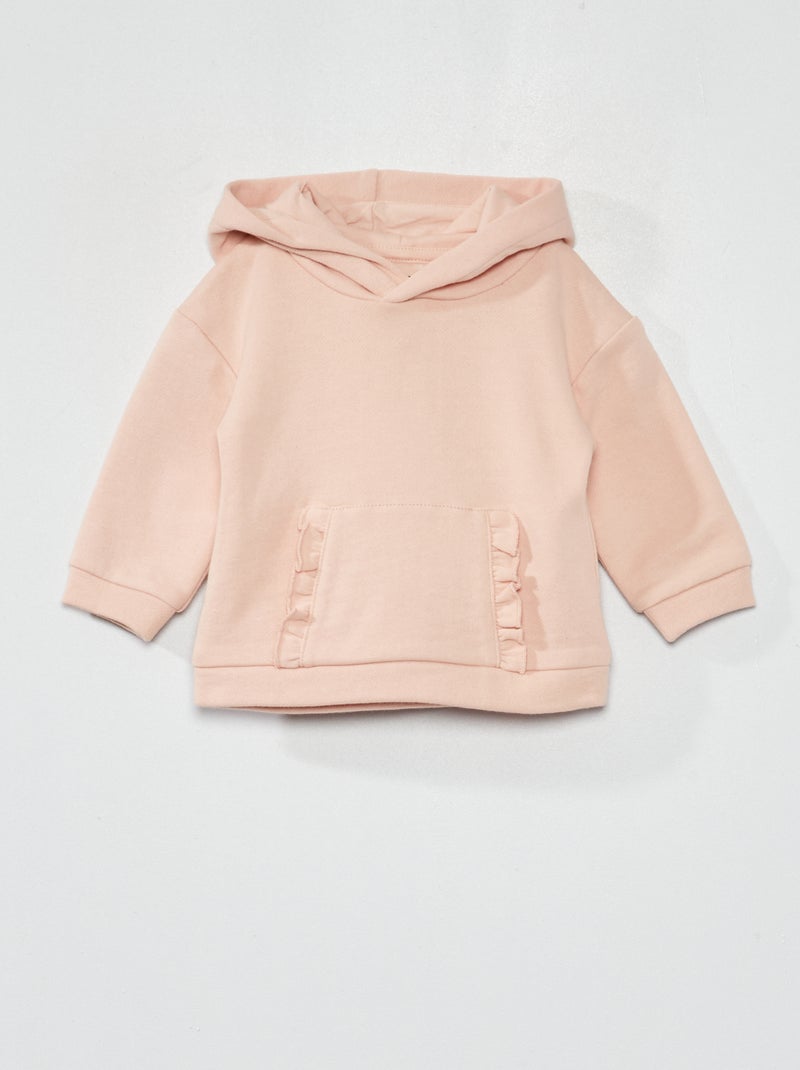 Sweat à capuche en molleton Rose - Kiabi