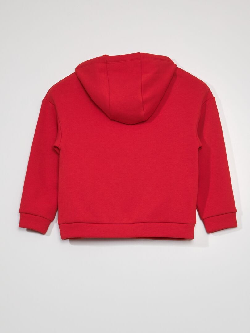 Sweat à capuche en molleton - Rouge - Kiabi - 14.00€