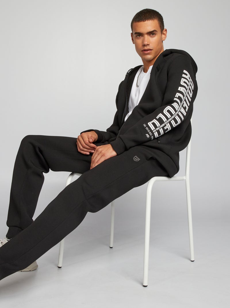 Sweat à capuche en néoprène Noir - Kiabi