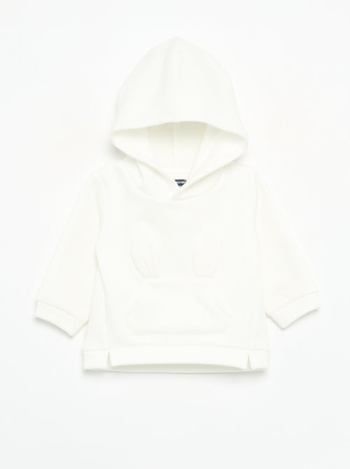 Sweat à capuche en polaire avec oreilles de lapin - Kiabi Sweat à capuche en polaire avec oreilles de lapin - Kiabi