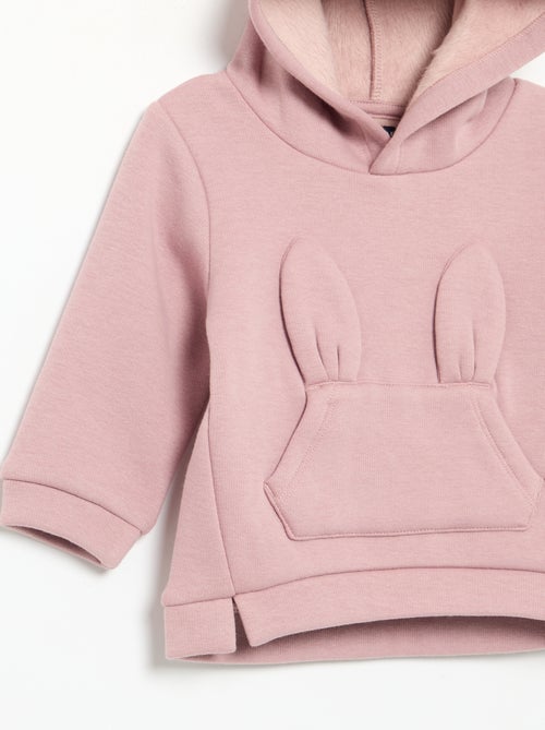 Sweat à capuche en polaire avec oreilles de lapin - Kiabi