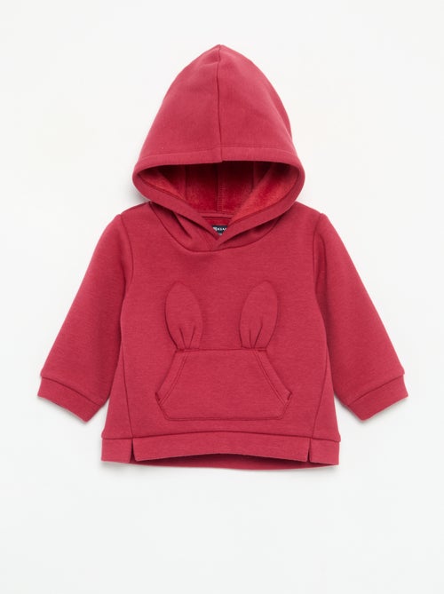 Sweat à capuche en polaire avec oreilles de lapin - Kiabi Sweat à capuche en polaire avec oreilles de lapin - Kiabi