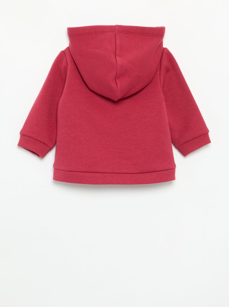 Sweat à capuche en polaire avec oreilles de lapin Rouge - Kiabi