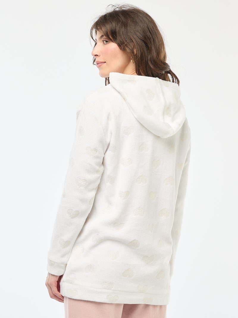 Sweat à capuche en polaire Blanc - Kiabi