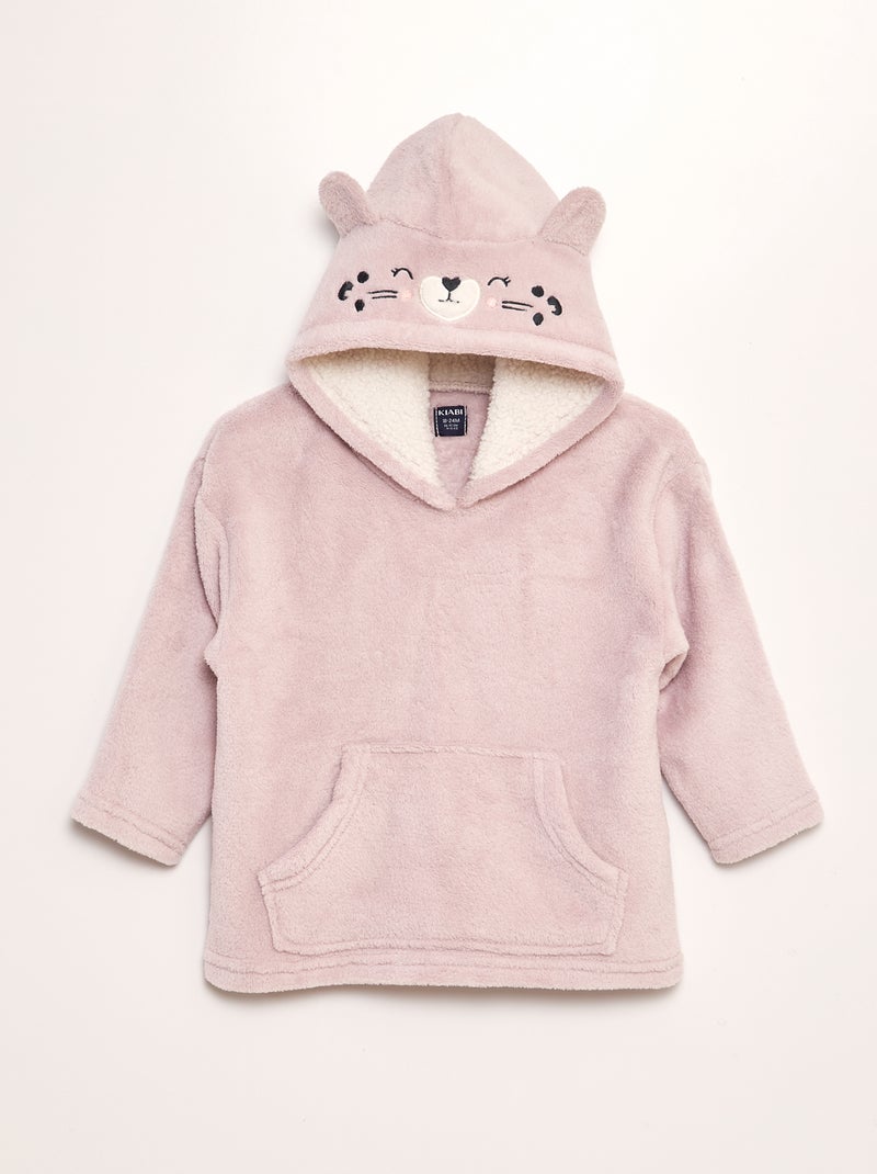 Sweat à capuche en polaire Rose - Kiabi