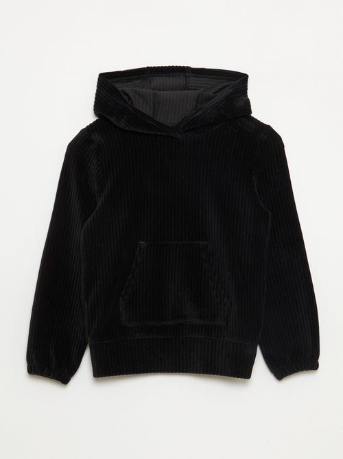 Sweat à capuche en velours côtelé - Kiabi