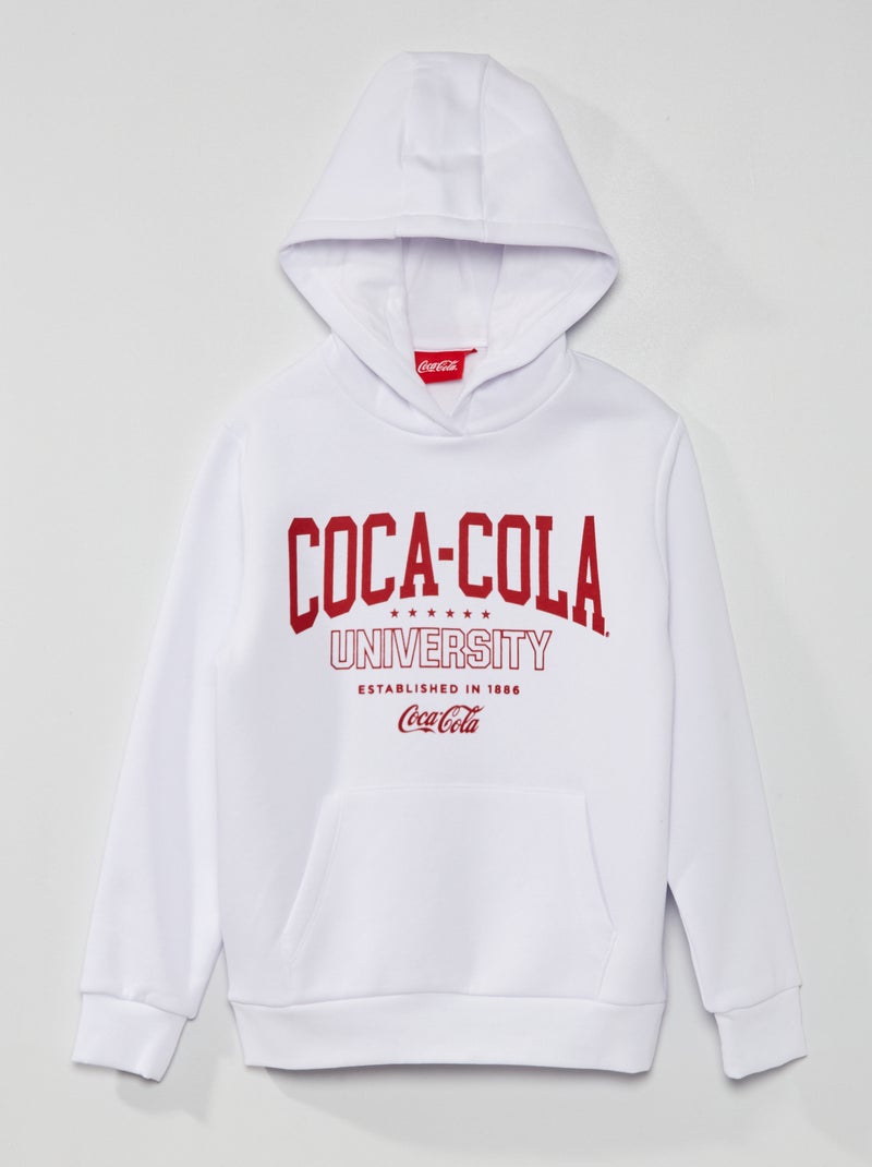 Sweat à capuche esprit 'campus' blanc - Kiabi