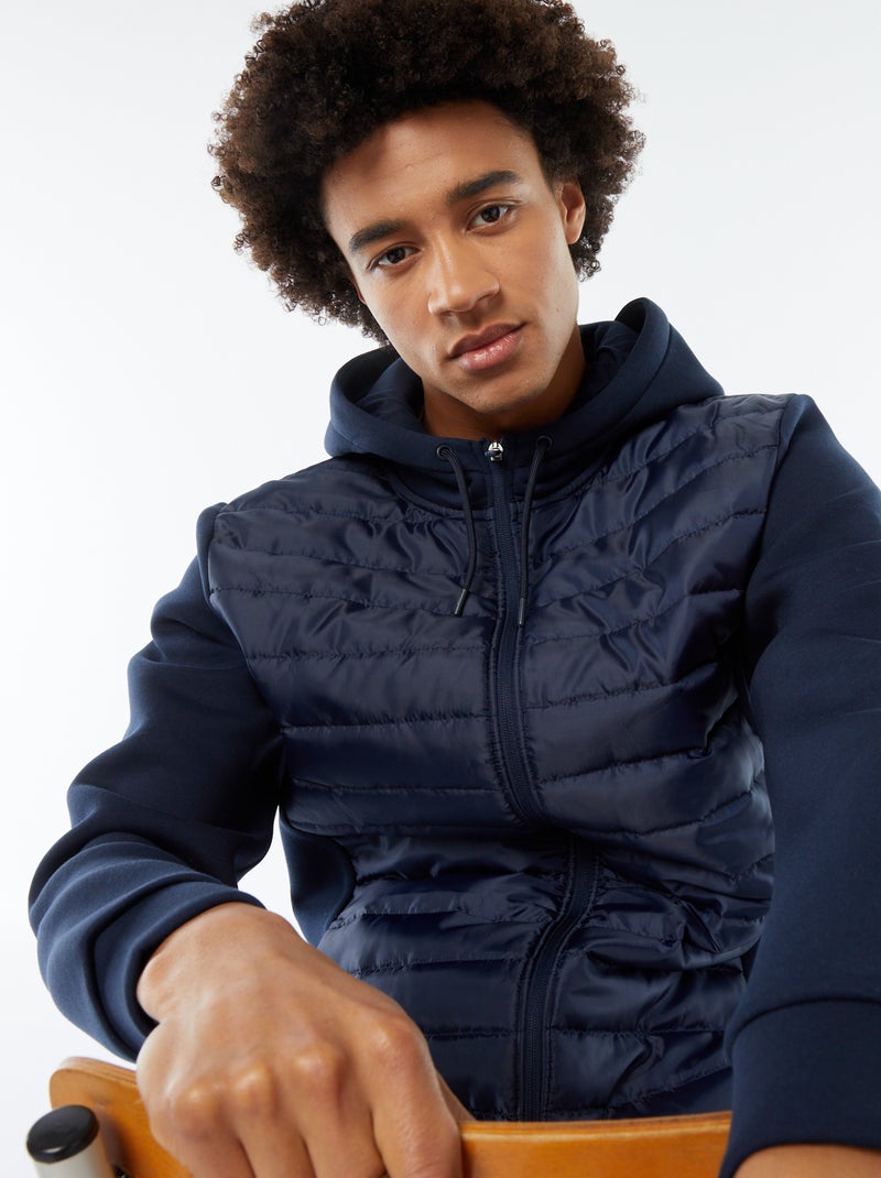 Sweat à capuche esprit doudoune Bleu - Kiabi