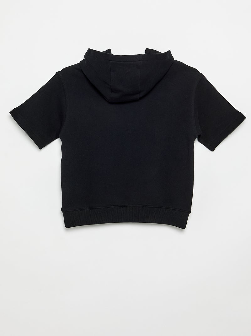 Sweat à capuche et manches courtes Noir - Kiabi