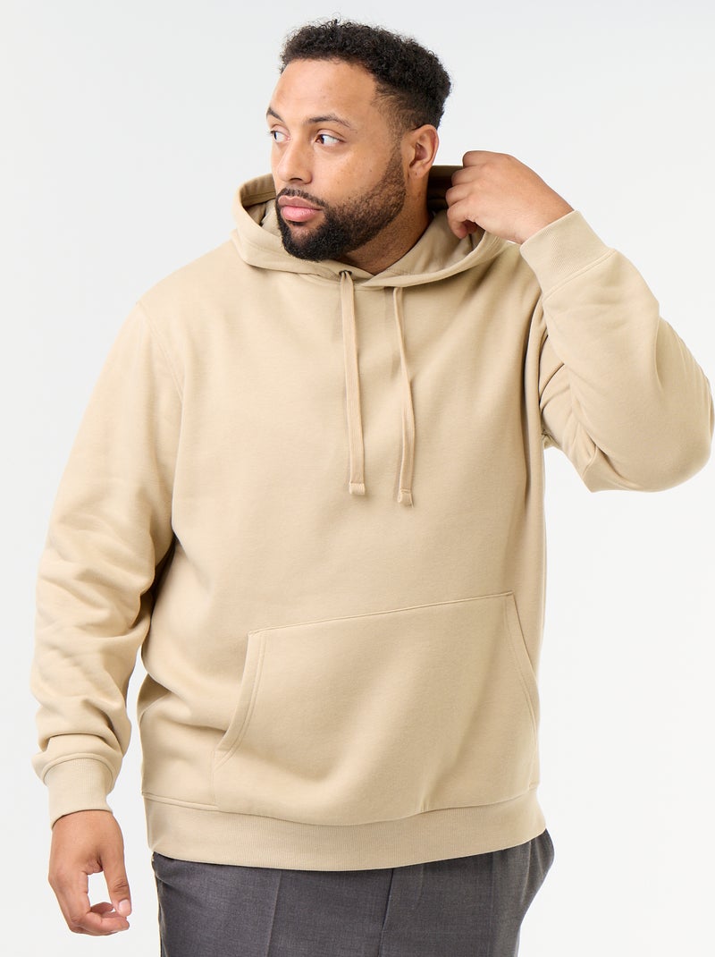 Sweat à capuche et poche kangourou Beige - Kiabi