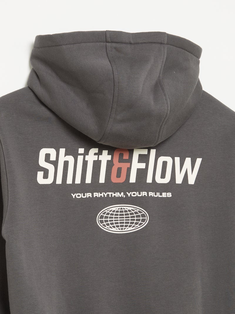 Sweat à capuche et poche kangourou Gris foncé/anthracite - Kiabi