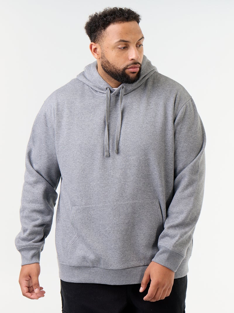 Sweat à capuche et poche kangourou Gris - Kiabi