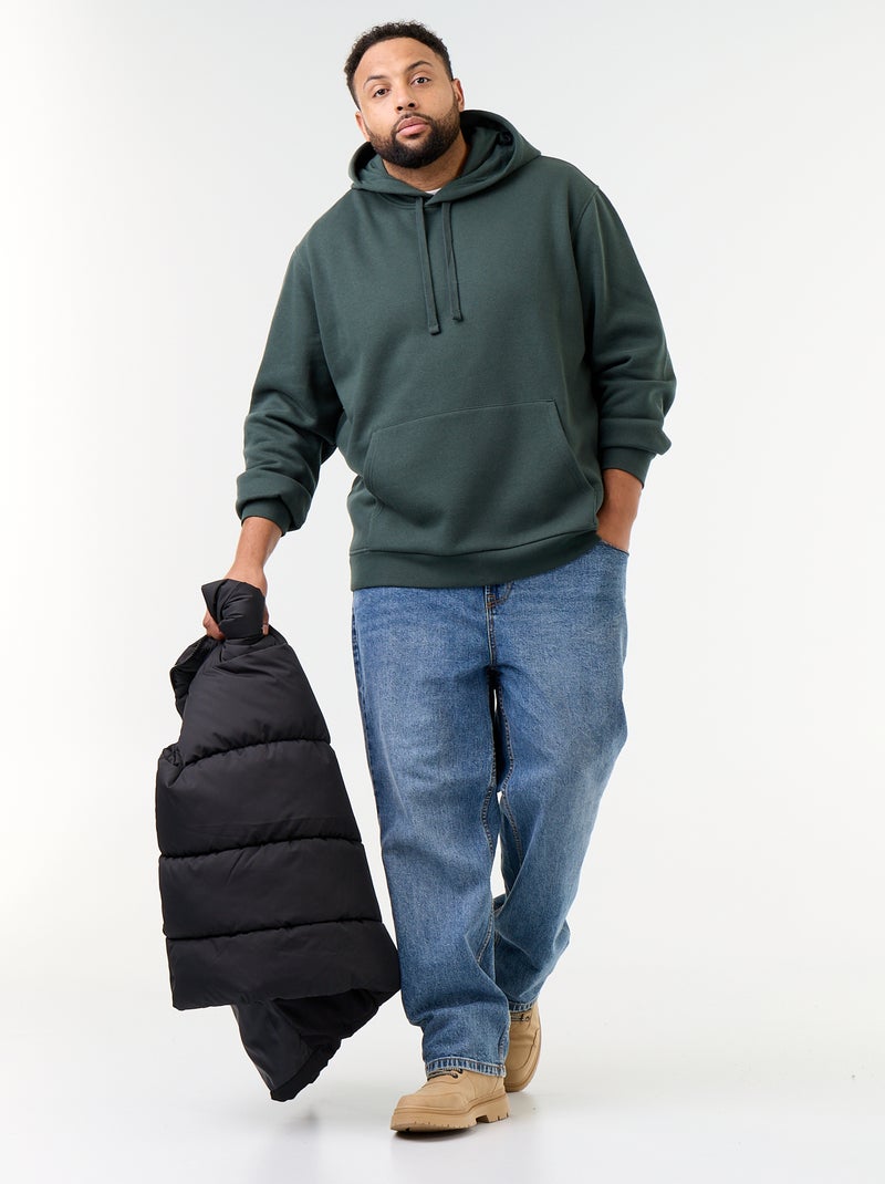 Sweat à capuche et poche kangourou Vert - Kiabi