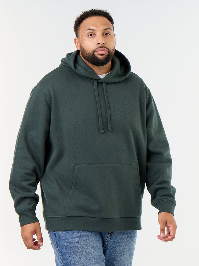Sweat à capuche et poche kangourou Vert - Kiabi