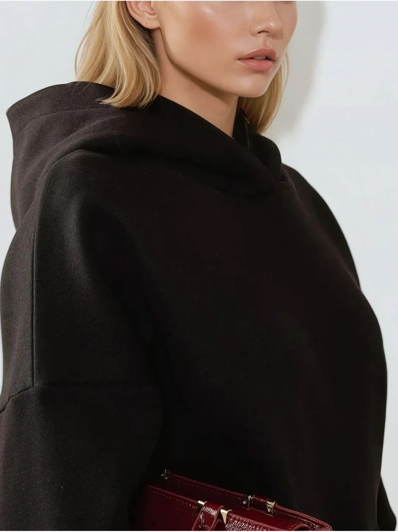Sweat à capuche extra-large et épais hiccup Noir - Kiabi