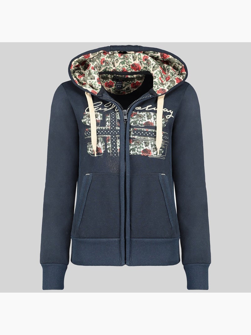 Sweat à capuche fabeaute – geographical norway Bleu marine - Kiabi