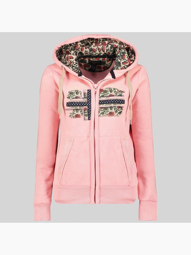 Sweat à capuche fabeaute – geographical norway Rose pâle - Kiabi