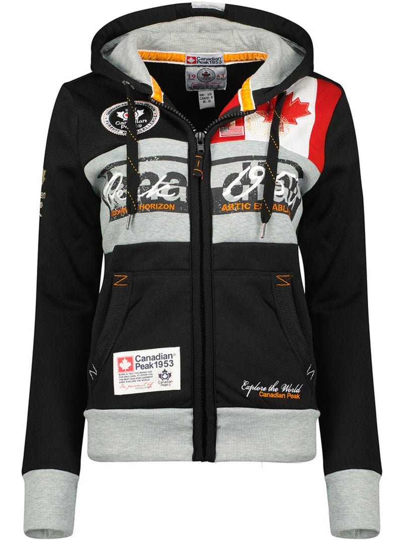 Sweat à capuche face – canadian peak Noir - Kiabi