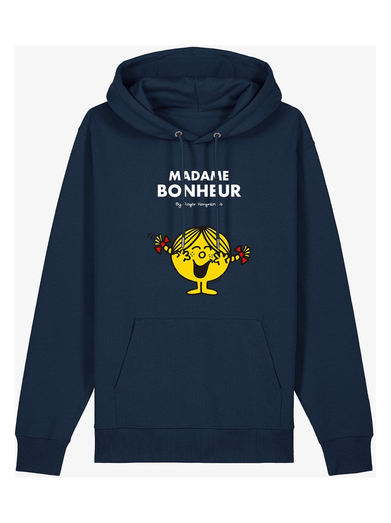 Sweat à capuche Femme - MADAME BONHEUR Bleu marine - Kiabi