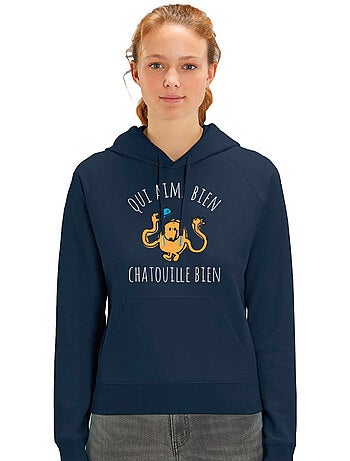 Sweat à capuche Femme - QUI AIME BIEN CHATOUILLE BIEN