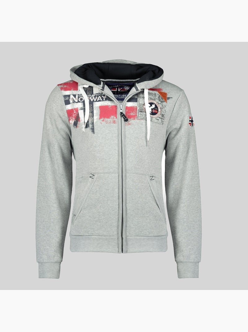 Sweat à capuche fespote – geographical norway Gris clair - Kiabi