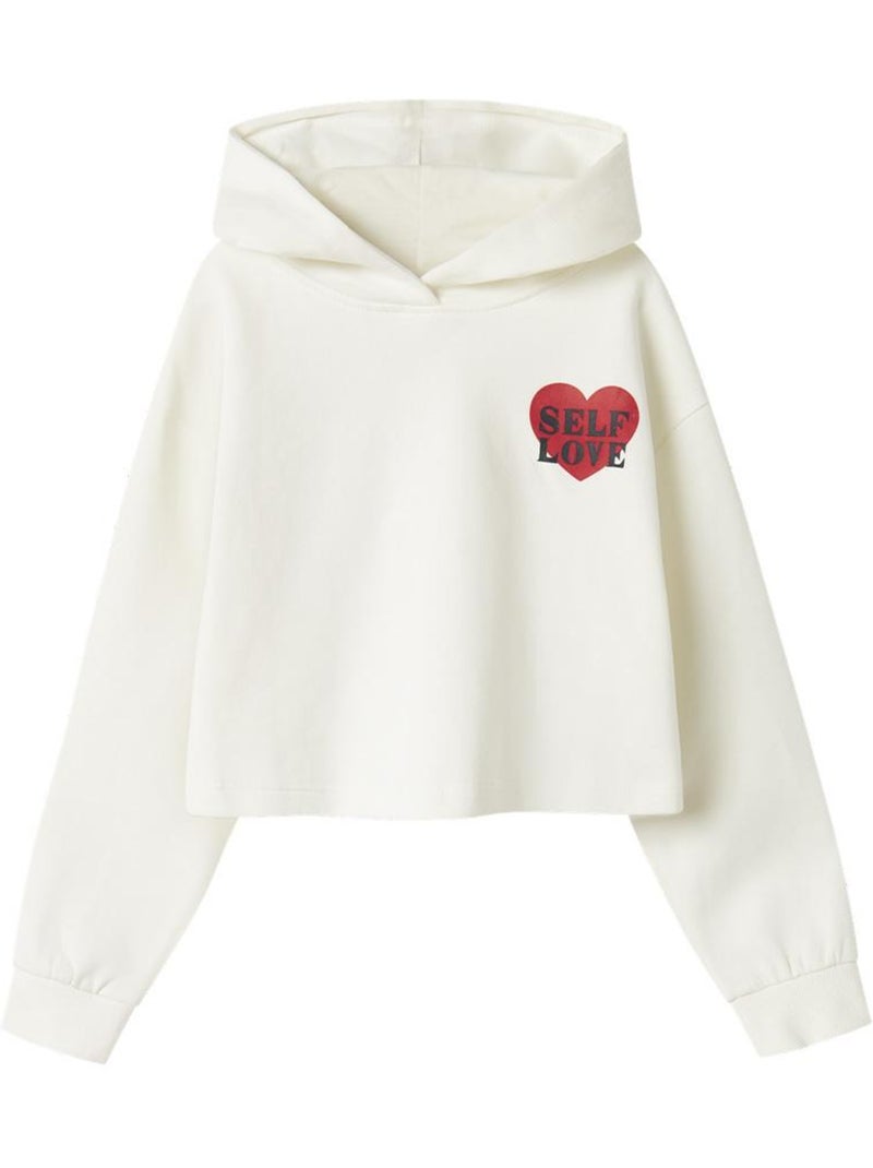 Sweat à capuche fille name it Blanc - Kiabi