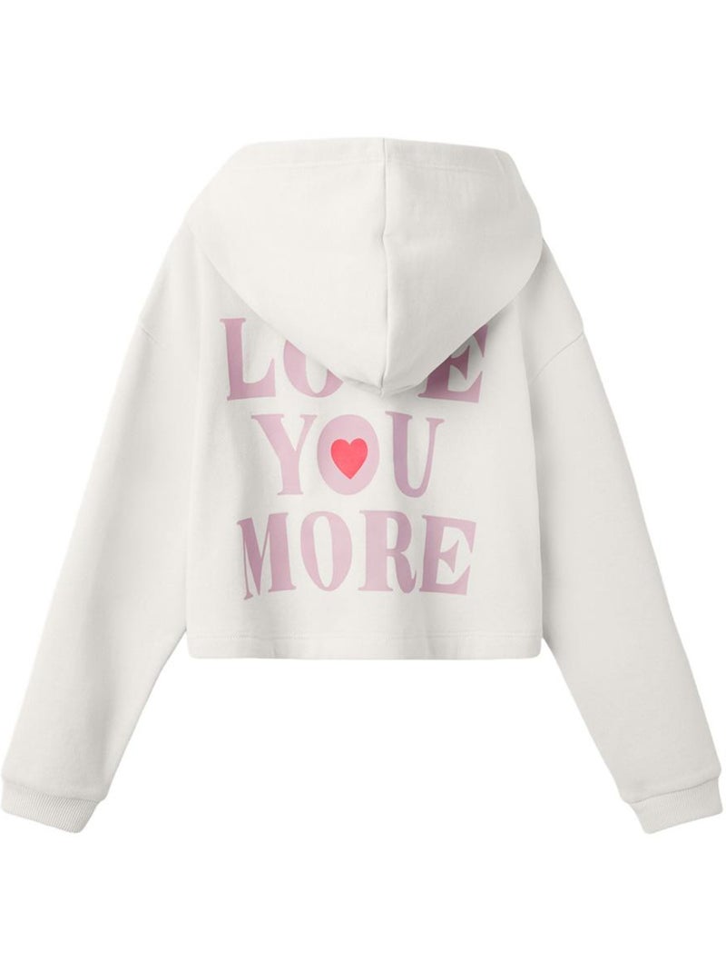 Sweat à capuche fille name it Blanc - Kiabi