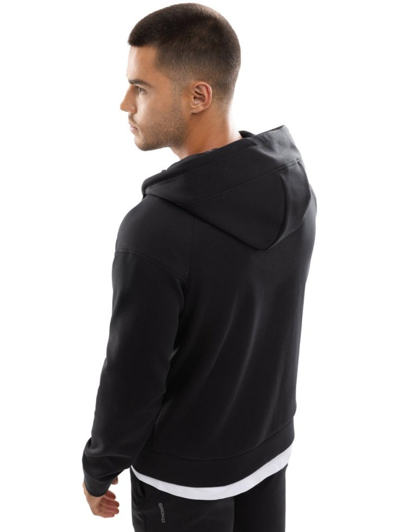 Sweat à capuche fitness zippé homme fitness homme intrepid Noir - Kiabi